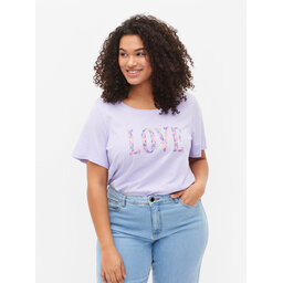 Zizzi Zizzi Marškinėliai V50224B Violetinė Regular Fit