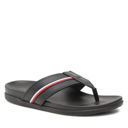 Tommy Hilfiger Čības uz pirksta Tommy Hilfiger Leather Toe Post Sandal FM0FM04460 Black BDS