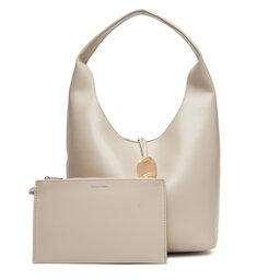 Calvin Klein Jeans Τσάντα Calvin Klein Jeans Stone Lock Slouchy Small Shoulde LV04K3176G Εκρού