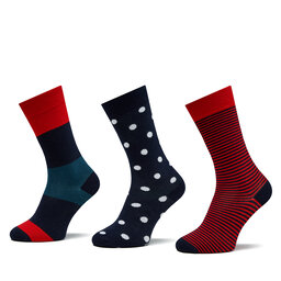 Pepe Jeans Sada 3 párů vysokých ponožek unisex Pepe Jeans ColorBlck Dot Cr 3P PMU30007 Red 3P 255