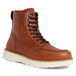 Tommy Hilfiger Μπότες Tommy Hilfiger Th American Warm Leather Boot FM0FM04668 Winter Cognac GVI