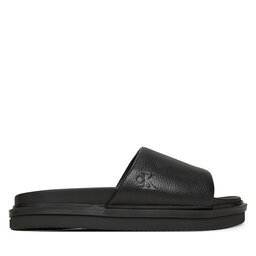 Calvin Klein Jeans Şlapi Calvin Klein Jeans Flat Molded Slide Sandal Lth YM0YM01225 Negru