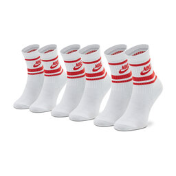 Nike Set di 3 paia di calzini lunghi unisex Nike Everyday Essential DX5089 Bianco
