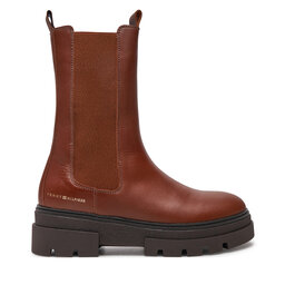 Tommy Hilfiger Μποτάκια με λάστιχο Tommy Hilfiger Monochromatic Chelsea Boot FW0FW06730 Καφέ