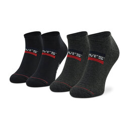 Levi's® Set od 2 para unisex niskih čarapa Levi's® 701219507 Crna