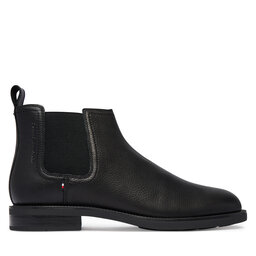 Tommy Hilfiger Klassische Stiefeletten Tommy Hilfiger Lth Mix Dress Hilfiger Chelsea FM0FM06090 Schwarz