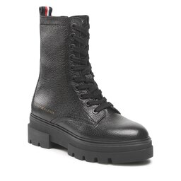 Tommy Hilfiger Bakancs Tommy Hilfiger Monochromatic Lace Up Boot FW0FW06732 Black BDS