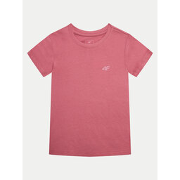 4F 4F Marškinėliai 4FJWMM00TTSHF1658 Rožinė Slim Fit