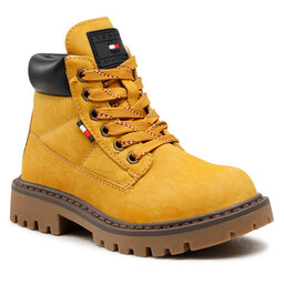 Tommy Hilfiger Schnürstiefeletten Tommy Hilfiger Lace-Up Bootie T3B5-32534-1467 M Ocher/Blue A255