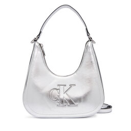 Calvin Klein Handtasche Calvin Klein Bold Ck Outline Mtl Shoulder Bag LV04F3897G Silberfarben