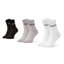 Reebok 3 pares de calcetines altos unisex Reebok Act Core Mid Crew Sock 3P GC8669 MGreyh/Black/White