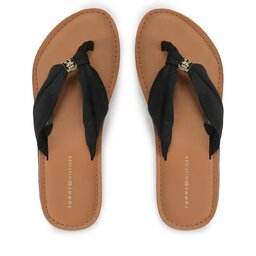 Tommy Hilfiger Čības uz pirksta Tommy Hilfiger Th Elevated Beach Sandal FW0FW06985 Melns
