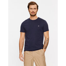 Gant Gant Marškinėliai Shield 2003185 Tamsiai mėlyna Slim Fit