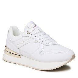 Tommy Hilfiger Sneakersy Tommy Hilfiger Elevated Feminine Leather Runner FW0FW07108 White YBS