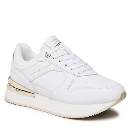 Tommy Hilfiger Сникърси Tommy Hilfiger Elevated Feminine Leather Runner FW0FW07108 White YBS