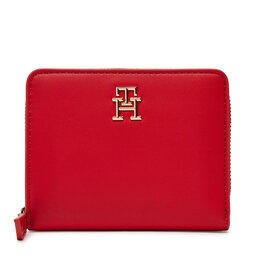 Tommy Hilfiger Pequeña cartera de mujer Tommy Hilfiger Th Logotape Med Za AW0AW17408 Rojo