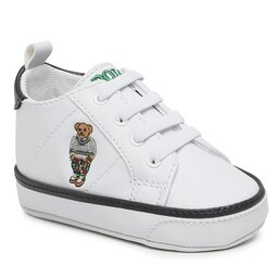 Polo Ralph Lauren Sneakers Polo Ralph Lauren Quilton Bear Gore Hi Layette RL100729 White Smooth/Navy/Green w/ Preppy Bear