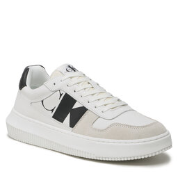 Calvin Klein Jeans Sneakersy Calvin Klein Jeans Chunky Cupsole Low Lace Mod Vint YM0YM00703 Bright White/Creamy White/Black ACF