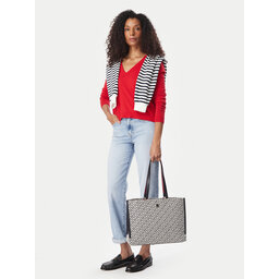 Tommy Hilfiger Handtasche Tommy Hilfiger Th Jacquard Tote AW0AW19009 Blau