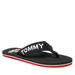 Tommy Jeans Tongs Tommy Jeans Flip Flop Logo Tape EM0EM01147 Black BDS