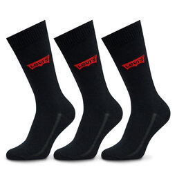 Levi's® Súprava 3 párov vysokých pánskych ponožiek Levi's® 701224674 Black