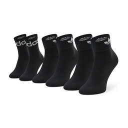 adidas 3 pares de calcetines cortos unisex adidas Fold Cuff Crew H32386 Black/White