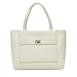 Calvin Klein Borsetta Calvin Klein Ck Medium Shopper_Tex K60K613178 Bianco