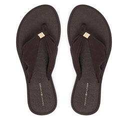 Tommy Hilfiger Zehentrenner Tommy Hilfiger Th Scandi Soft Summer Sandal FW0FW09421 Braun