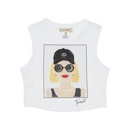 TWINSET TWINSET Top 251GJ2483 Blanco Regular Fit