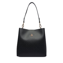 Tommy Hilfiger Handtasche Tommy Hilfiger Th Icon Shoulder Bag Mono AW0AW19000 Schwarz