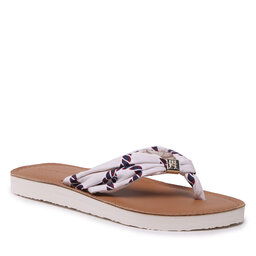 Tommy Hilfiger Čības uz pirksta Tommy Hilfiger Th Elevated Beach Sandal Print FW0FW07164 Weatheared White AC0