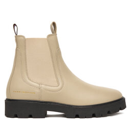 Tommy Hilfiger Боти тип челси Tommy Hilfiger Lthr Low Chelsea FW0FW08775 Екрю