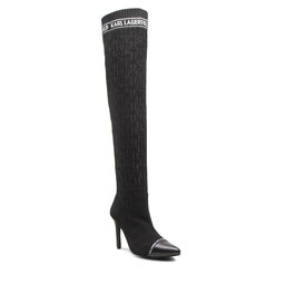 KARL LAGERFELD Μπότες πάνω από το γόνατο KARL LAGERFELD KL31691 Black Knit Textile