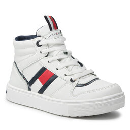 Tommy Hilfiger Superge Tommy Hilfiger High Top Lace-Up Sneaker T3B4-32066-0900 M White 100