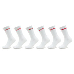 Hugo 6 pares de calcetines altos para hombre Hugo 50504045 White 100