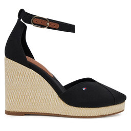Tommy Hilfiger Κλειστά παπούτσια Tommy Hilfiger Flag High Wedge Espad Closed Toe FW0FW08494 Μαύρο