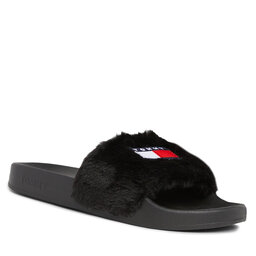 Tommy Jeans Sandaler och Slip-ons Tommy Jeans Tjw Fur Pool Slide EN0EN02410 Black BDS