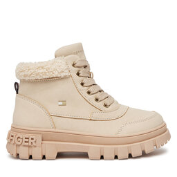Tommy Hilfiger Ορειβατικά παπούτσια Tommy Hilfiger Lace-Up Bootie T1A5-33597-1628 S Μπεζ