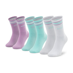 Kubota Set de 3 perechi de șosete medii unisex Kubota Basic Sport KSS2 Biało/Fioletowo/Niebieskie