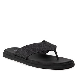 Calvin Klein Šlepetės per pirštą Calvin Klein Leather Thong Cv Mono HM0HM00508 Black Mono 00V