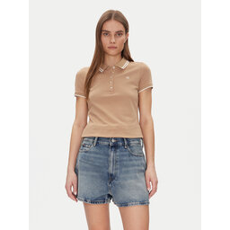 Tommy Hilfiger Tommy Hilfiger Poloshirt Feminine Sporty Slim Polo Ss WW0WW44517 Khakifarben Regular Fit