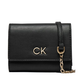 Calvin Klein Portafoglio grande da donna Calvin Klein Re-Lock Trifold Md W/Chain K60K611458 Ck Black BEH