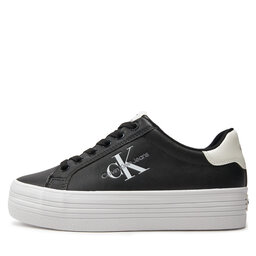 

Снікерcи Calvin Klein Jeans Bold Vulc Flatf Lace Lth Met YW0YW01393 Black/Bright White 0GM, Чорний