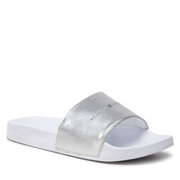 Tommy Hilfiger Šľapky Tommy Hilfiger Metallic Pool Slide FW0FW06834 White YBR