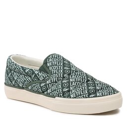 Lacoste Tenisice Lacoste Lacoste x Netflix Erkek Jump Serve 745CMA00641X3 Dk Grn/Off Wht