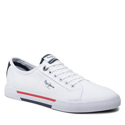 Pepe Jeans Sneakers aus Stoff Pepe Jeans Brady Men Basic PMS30816 White 800