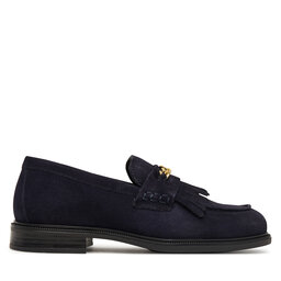 Tommy Hilfiger Slipper Tommy Hilfiger Th Chain Fringe Suede Loafer FW0FW09918 Dunkelblau