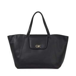 Calvin Klein Handväska Calvin Klein Re-Lock Shopper W/Flap K60K611052 Ck Black BAX