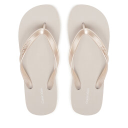 Calvin Klein Zehentrenner Calvin Klein Flatform Flip Flop Met Tpu HW0HW03120 Silberfarben