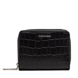 Calvin Klein Portofel Mic de Damă Calvin Klein Ck Must Md Zip Around K60K612355 Negru